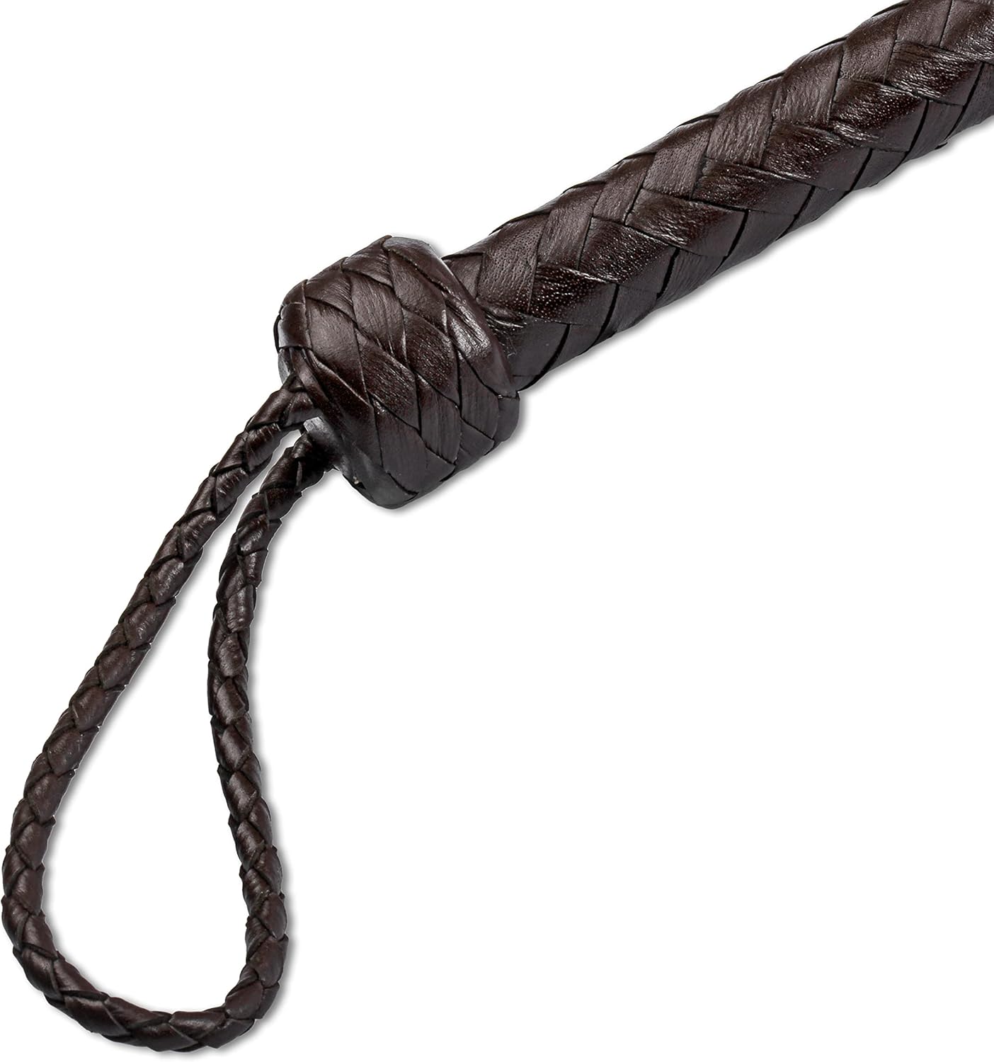 HADZAM Leather Whip with Strong, Well-Balanced Handle for Cracking Sound, 5 Extra Crackers