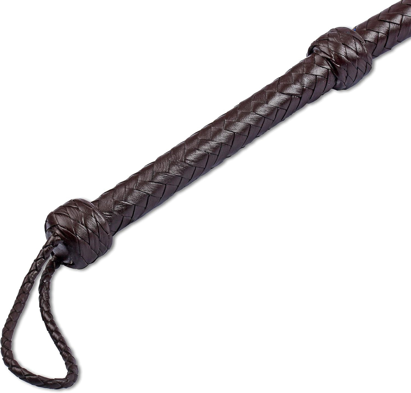 HADZAM Leather Whip with Strong, Well-Balanced Handle for Cracking Sound, 5 Extra Crackers