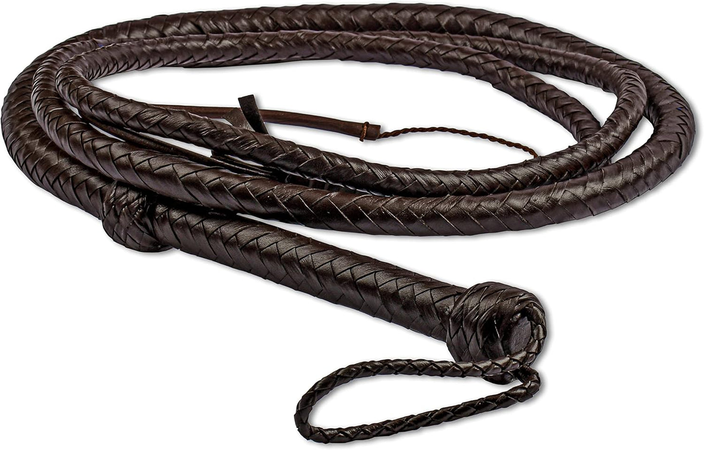 HADZAM Leather Whip with Strong, Well-Balanced Handle for Cracking Sound, 5 Extra Crackers