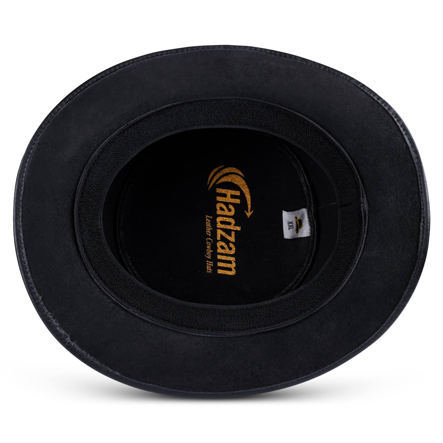 Shapeable Black Genuine Leather Stylish Top Hat