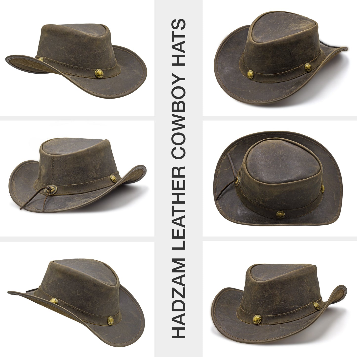 brown leather cowboy hat Australian style shapeable as outback best gift on Father’s Day Mother’s Day bachelor party easter