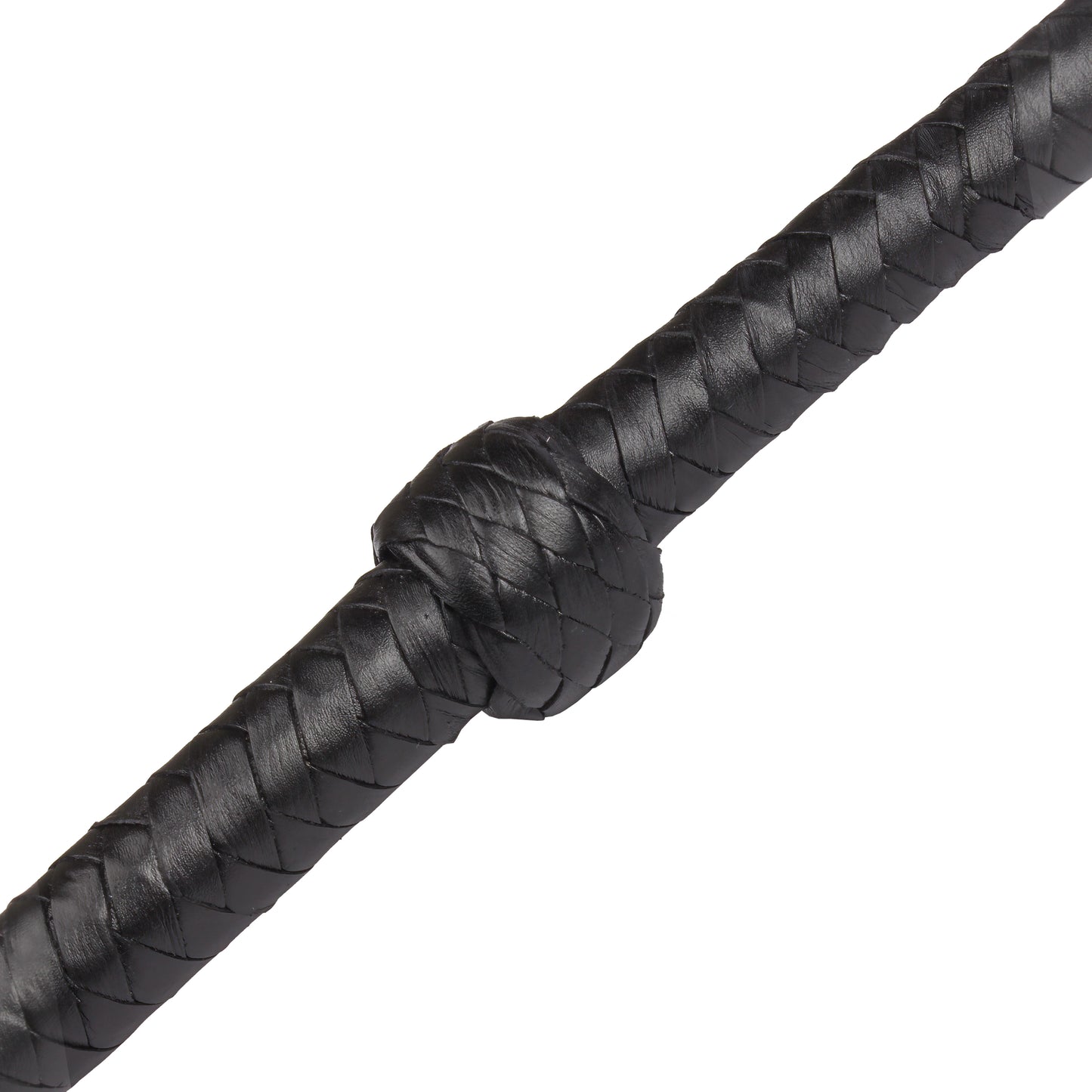 HADZAM Black Leather Whip with Strong, Well-Balanced Handle for Cracking Sound