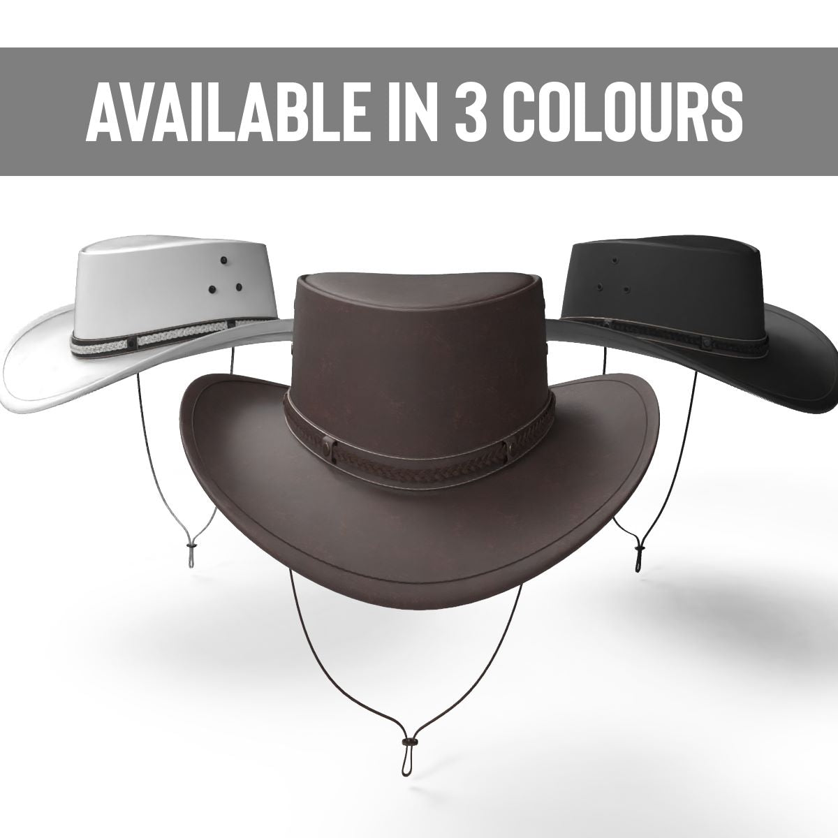 Men and Women Water Resistant Black Leather Western Cowboy Hat