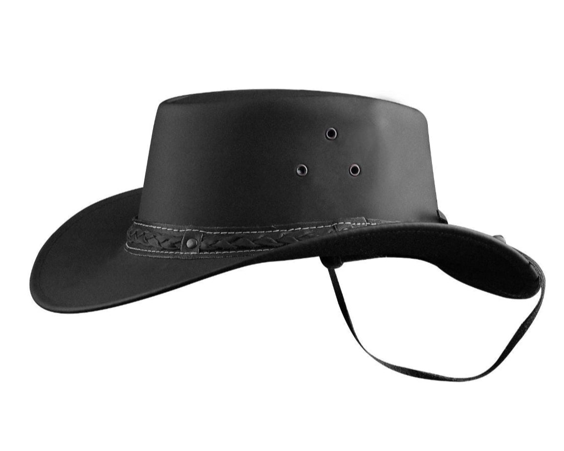 Men and Women Water Resistant Black Leather Western Cowboy Hat