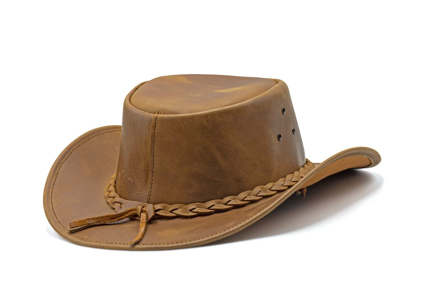 Men and Women Water Resistant Brown Leather Western Cowboy Hat