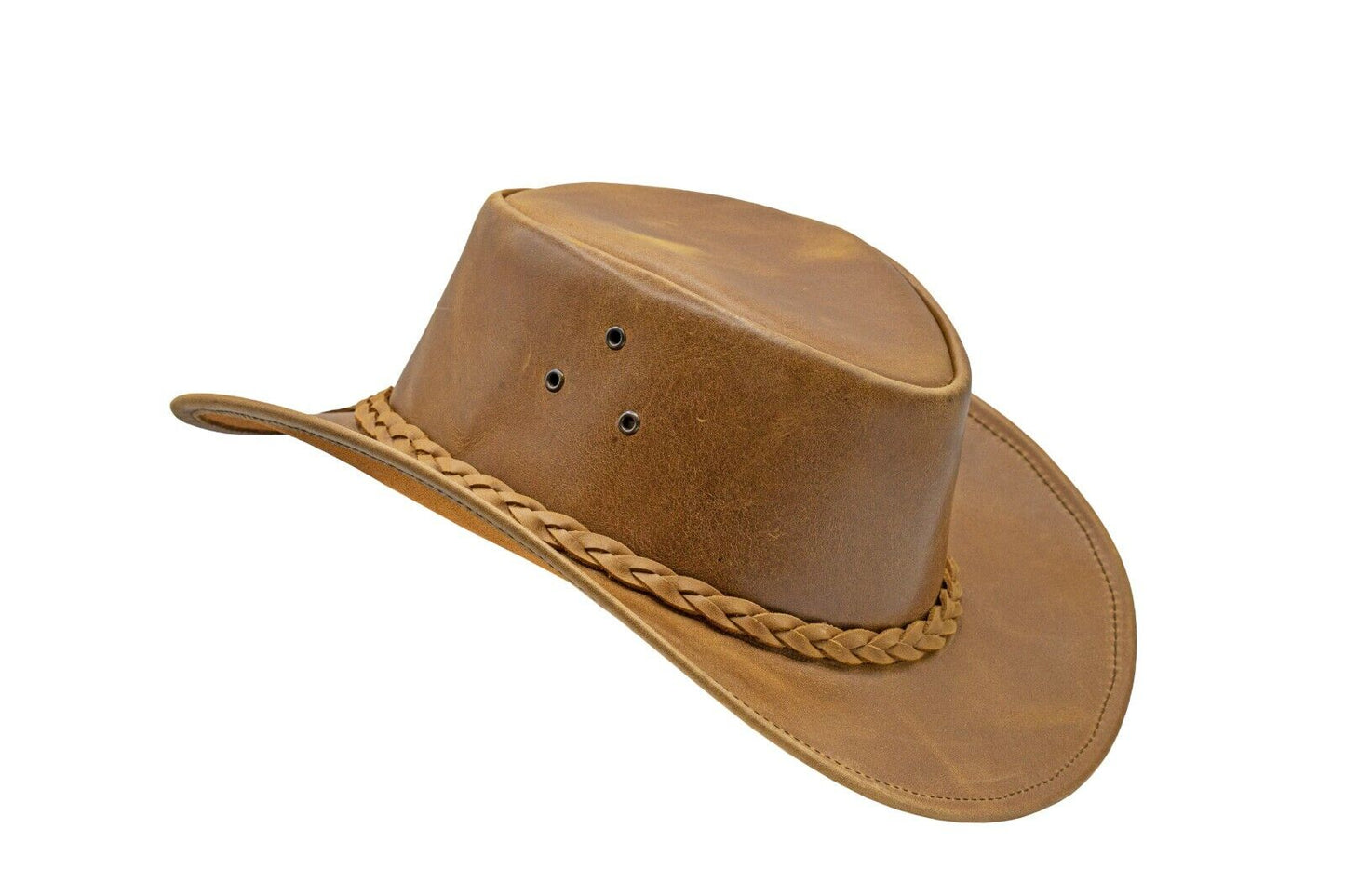 Men and Women Water Resistant Brown Leather Western Cowboy Hat