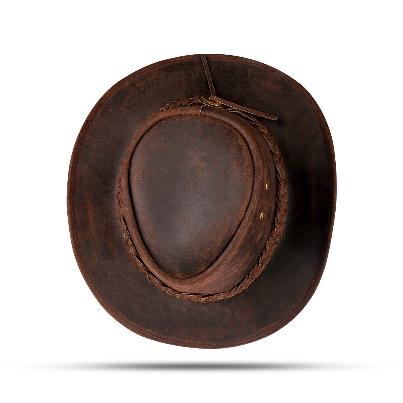 Men and Women Brown Leather Western Cowboy Hat