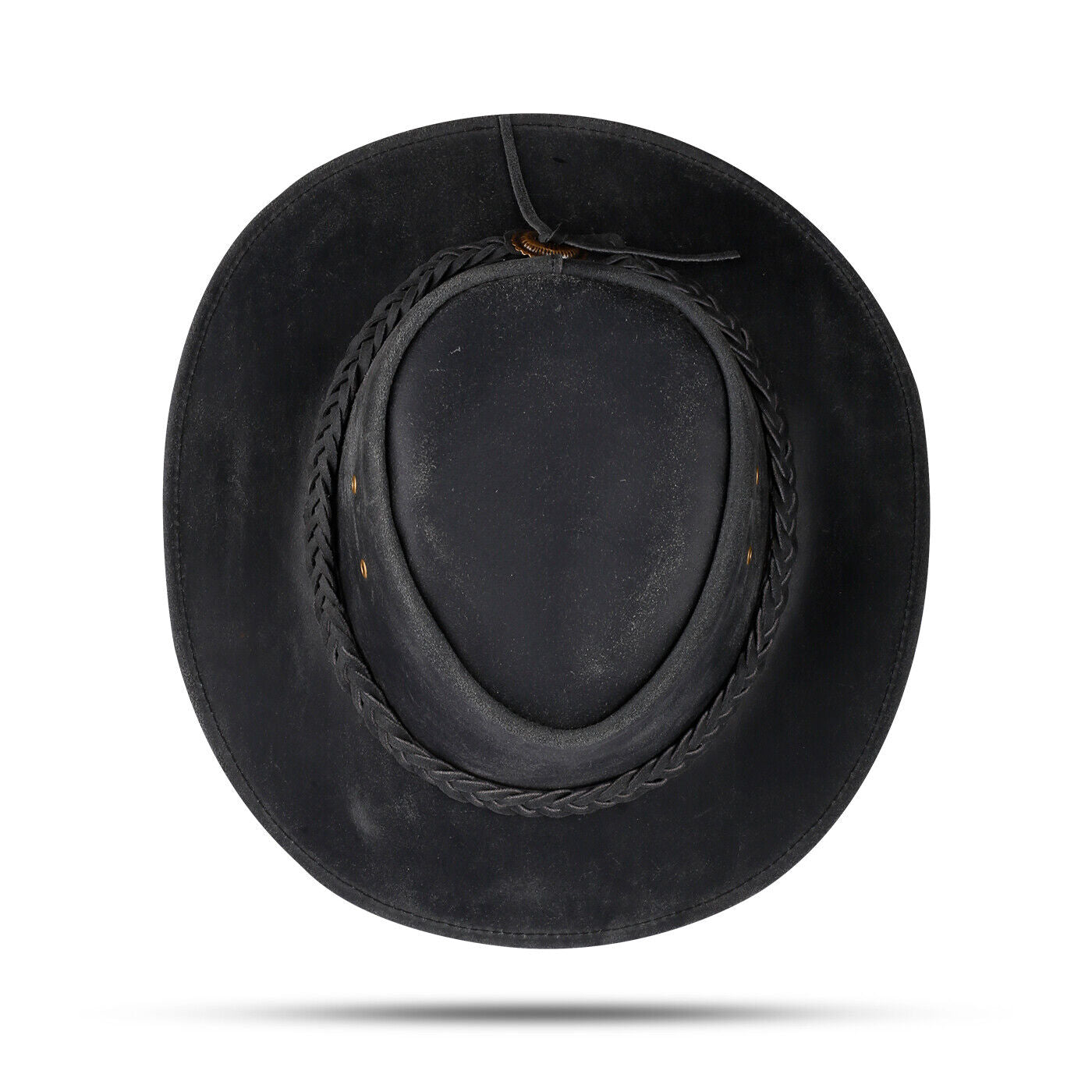 Men and Women Black Leather Western Cowboy Hat