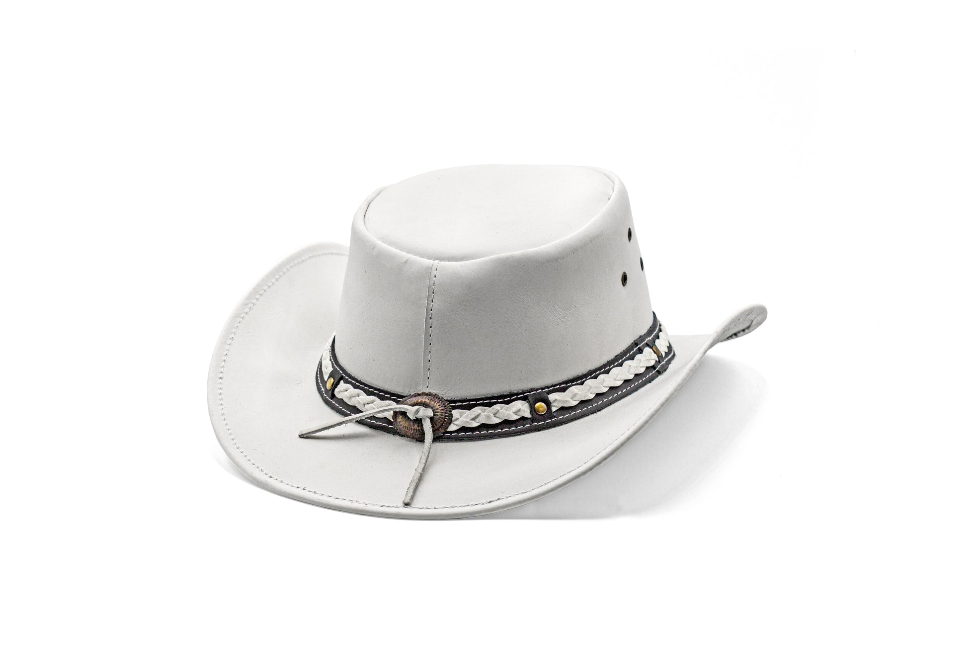 white leather cowboy hat Australian style shapeable as outback best gift on Father’s Day Mother’s Day bachelor party easter