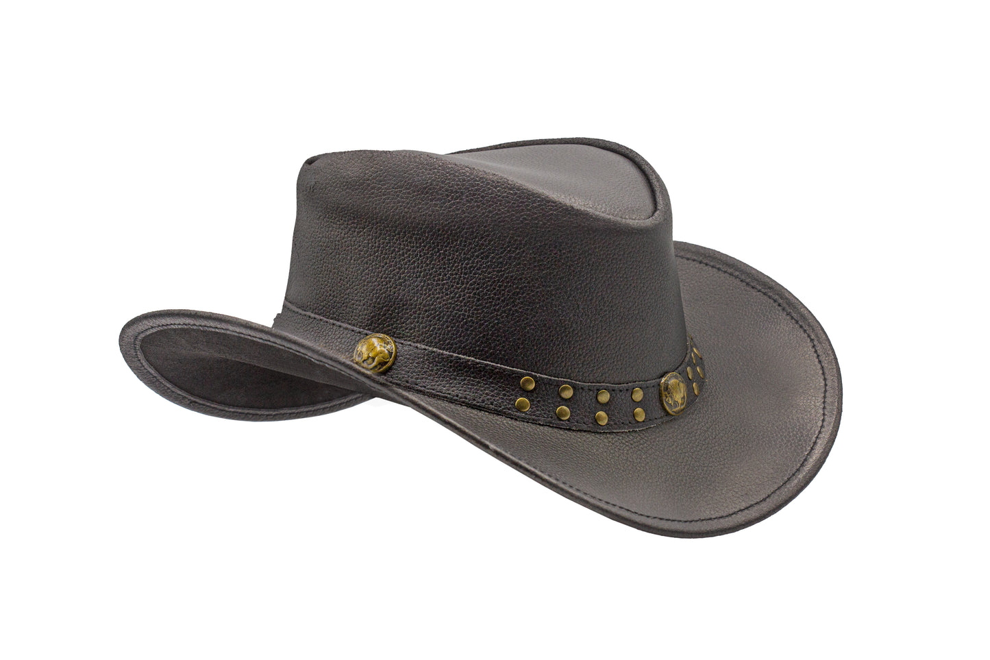 black leather cowboy hat western style shapeable as outback best gift for men women him her mom dad boyfriend girlfriend friends