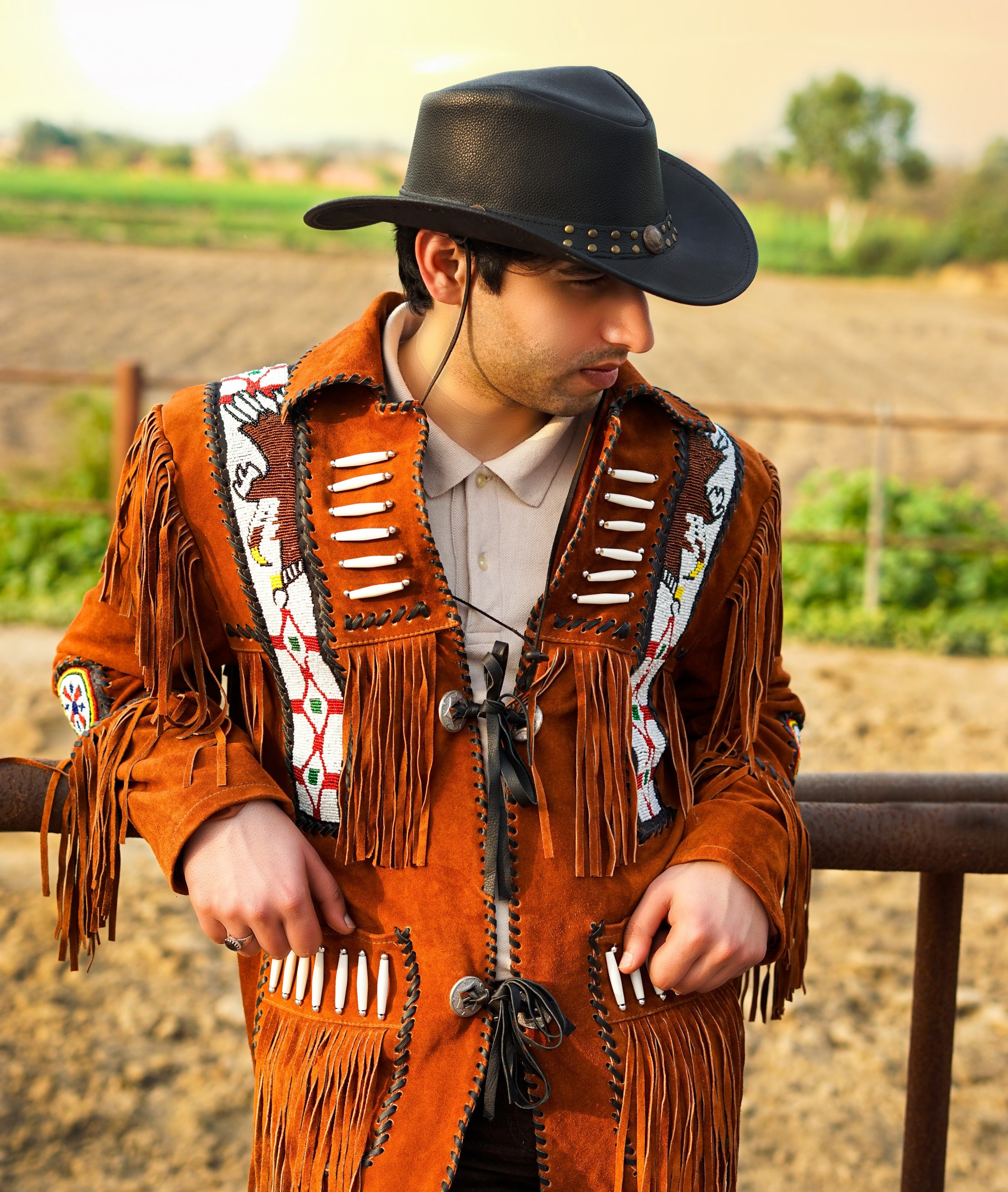 Hadzam Leather Cowboy Hats – Western Outback Style for Men