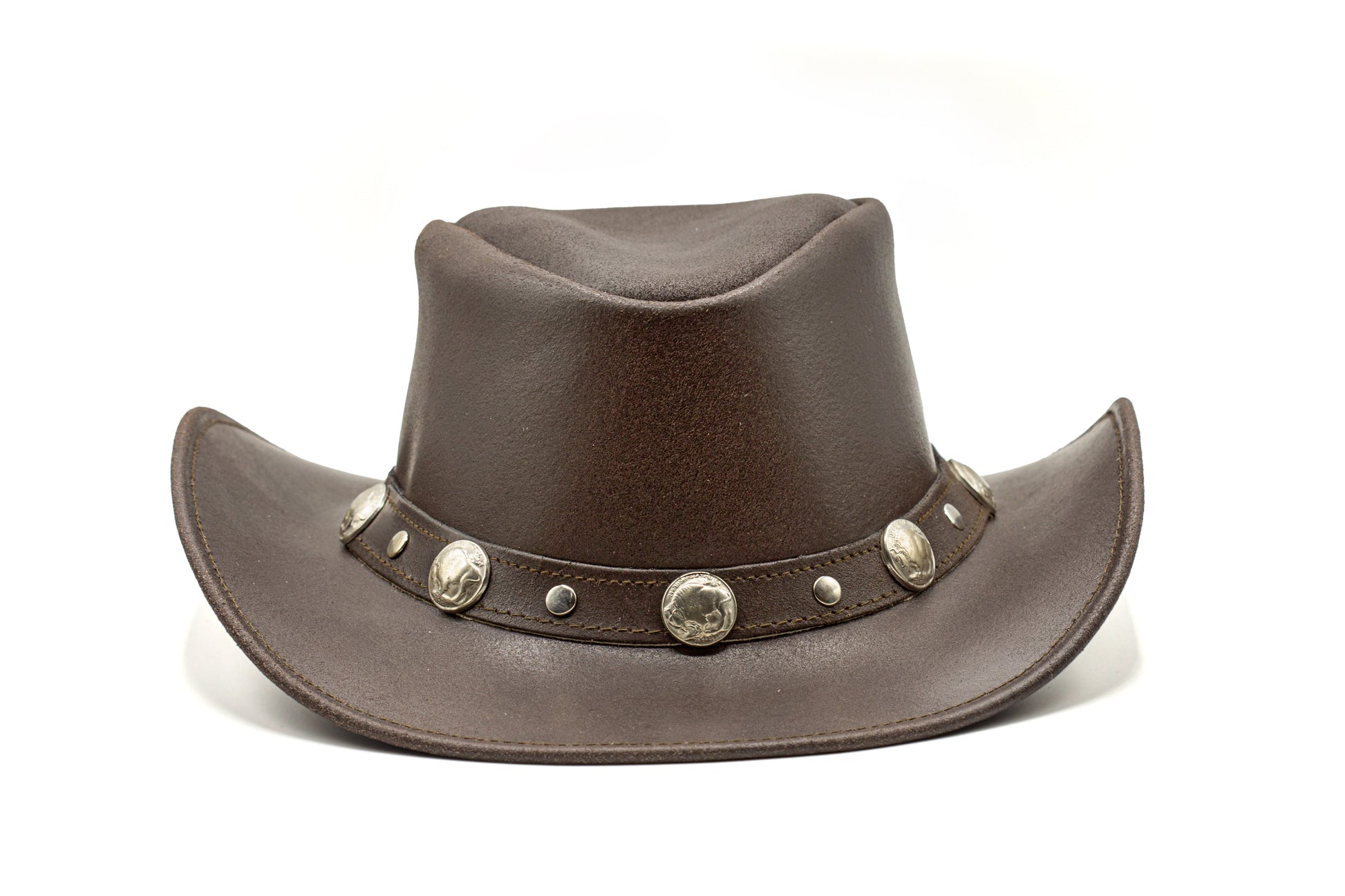 brown leather cowboy hat Australian style shapeable as outback best gift on Halloween thanksgiving valentine's day Birthday Anniversary 