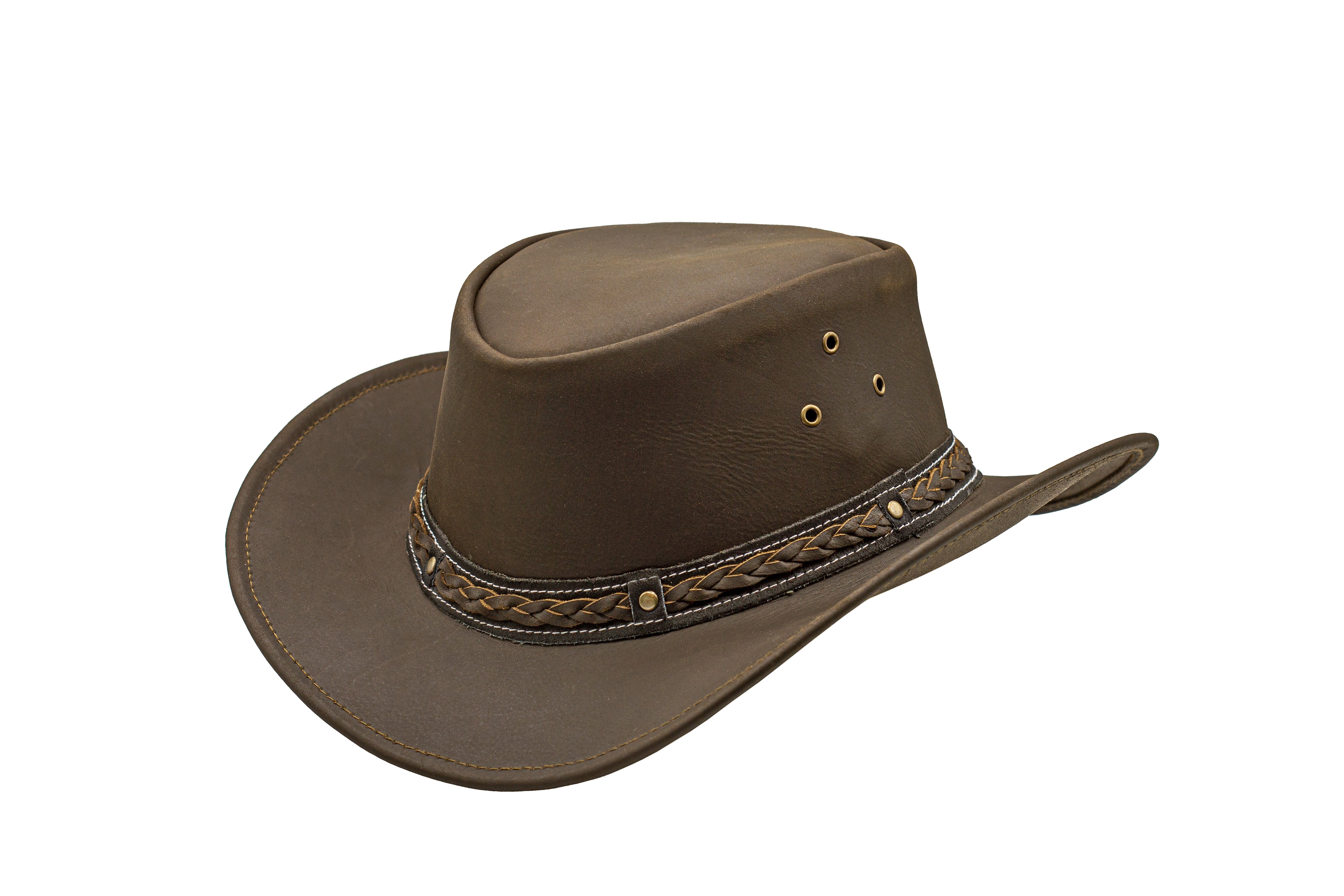 Wholesale HADZAM Brown Leather Western Cowboy Hat | Water