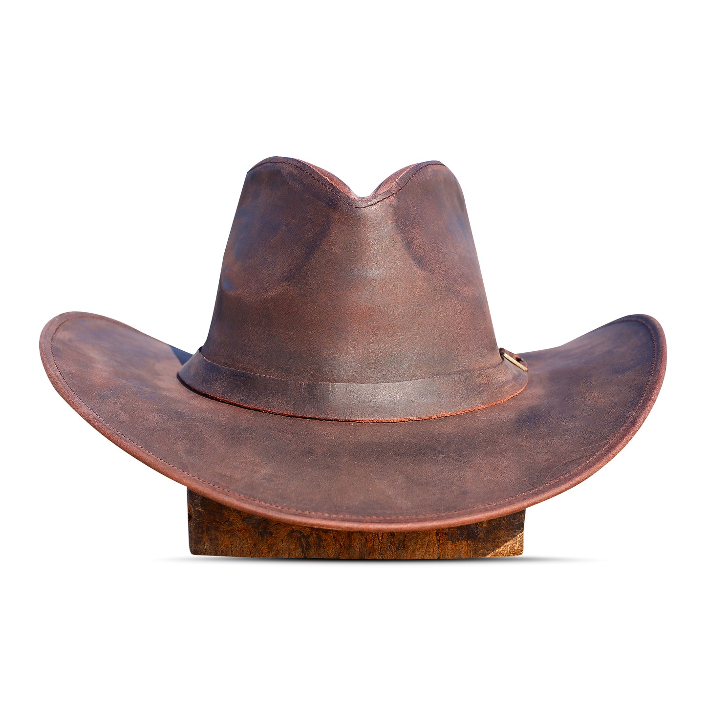 Brown Shapeable Leather Western Outback Cowboy Hat for Men and Women