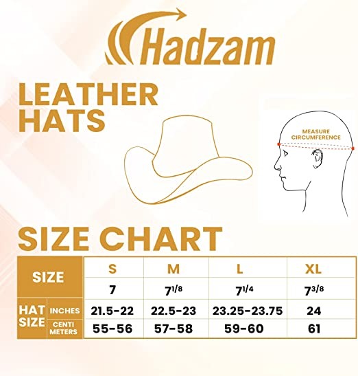 Men and Women Brown Genuine Leather Shapeable Cowboy Western Hat