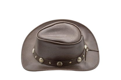 brown leather cowboy hat Australian style shapeable as outback best gift on Father’s Day Mother’s Day bachelor party easter  