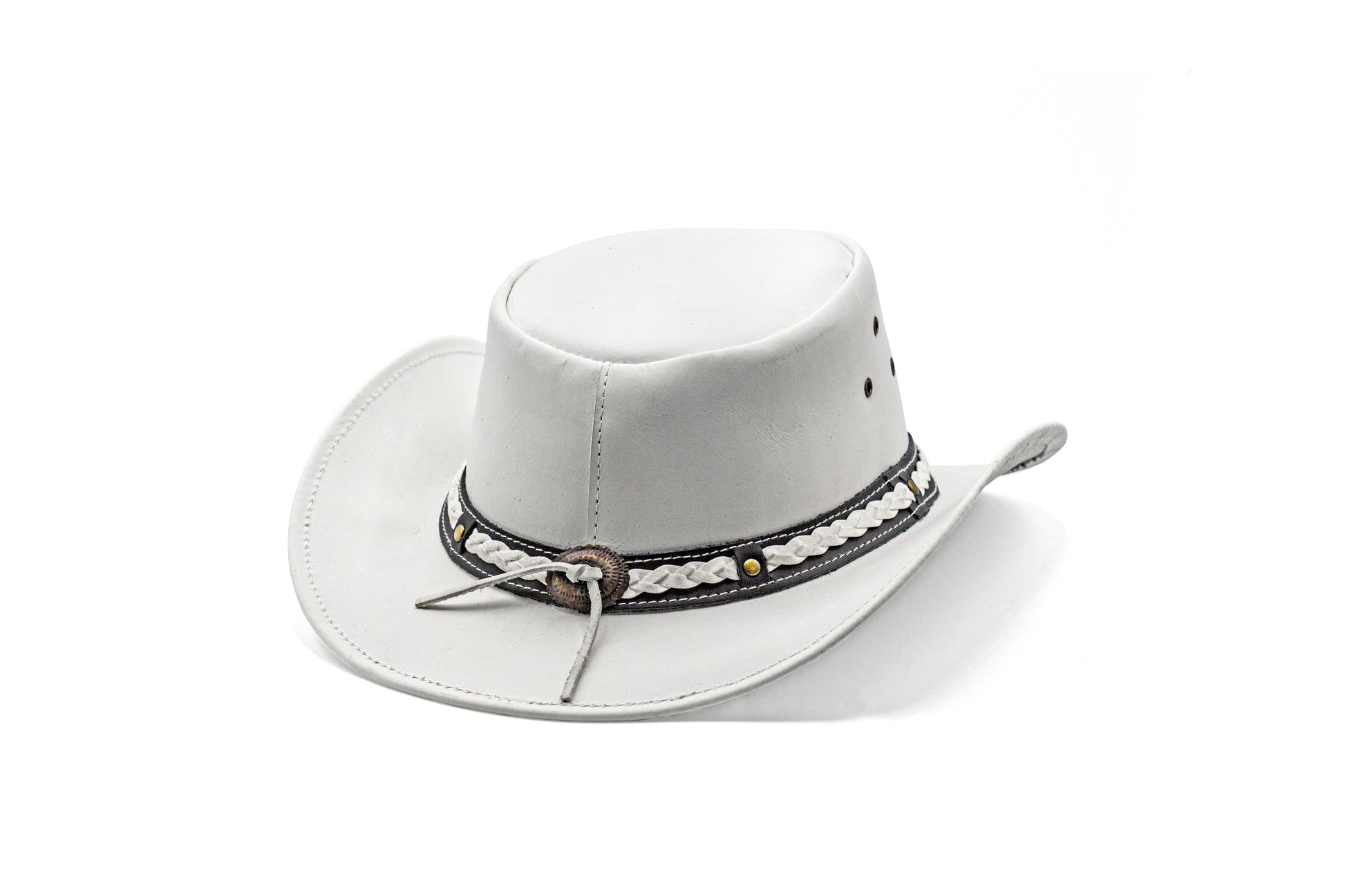 white leather cowboy hat Australian style shapeable as outback best gift on Father’s Day Mother’s Day bachelor party easter  