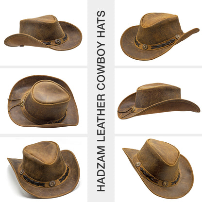 brown leather cowboy hat Australian style shapeable as outback best gift for teenage boys girls Christmas grandma grandpa