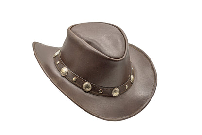 brown leather cowboy hat Australian style shapeable as outback best gift for teenage boys girls Christmas grandma grandpa