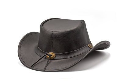 leather cowboy hat Australian style shapeable as outback best gift on Halloween thanksgiving valentine's day Birthday Anniversary 